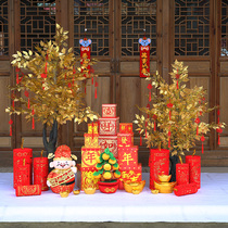 Spring Festival shopping mall decoration with cannons hanging firecrackers and firecrackers swing pieces New Years decorations New Years decorations New Years windows arrange annual goods
