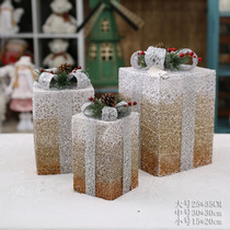 Christmas Cloth Vines Iron Art Decorations Gift Box Long Round Square Set Box Scene Decoration Props Pile Head Hem