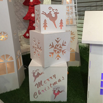 Christmas Decorations Scene White Outdoor Gift Boxes Large Scene Placement Supplies Hotel Shop Windows Bar Play