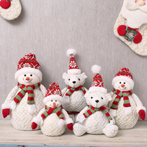 Christmas decoration snow gift bag doll snowman old Elk Christmas tree decoration hotel shopping mall scene layout