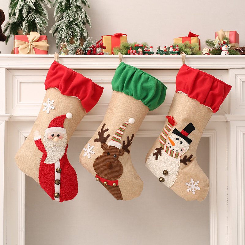 Christmas socks gift bag large Santa Claus gift socks children's gift socks candy bag charm