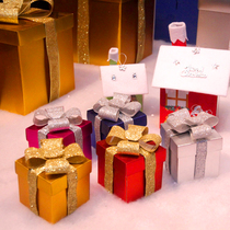 New Years Christmas decorations ornaments gift boxes heads bows gift bags shopping malls window