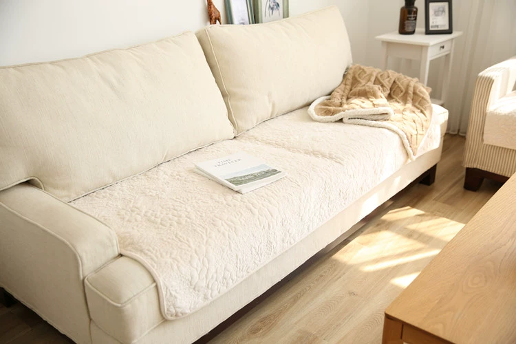 Hàn Quốc mùa đông sang trọng đệm chống trượt sofa vải châu Âu sofa da đệm phổ quát kết hợp sofa bìa khăn - Ghế đệm / đệm Sofa