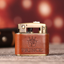 Japanese PRINCE PRINCE personality retro automatic ejection kerosene lighter calfskin creative custom gift men