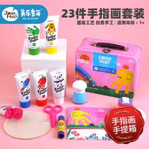 JoanMiro Merlot children finger painting suitcase paint washable boys and girls 23 Neutral Drawing tools