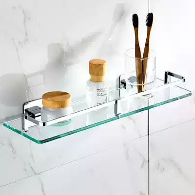 Bathroom toilet dressing room mirror front lower tempered glass hand wash basin shelf non-perforated wall Wall wash table