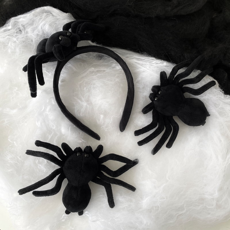 Halloween Cute Plush Doll Big Spider Headband Adult Quirky Headwear Hairpin Insect Cartoon Headband for Women