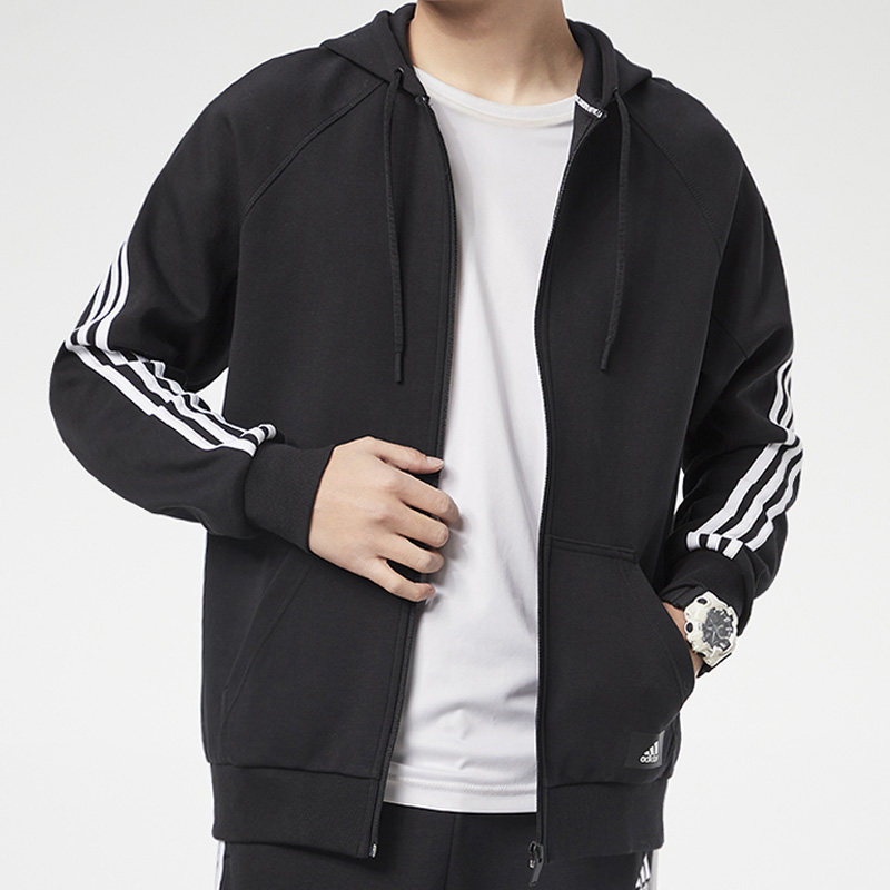 Adidas阿迪达斯夹克男2021春季官网正品运动服连帽休闲外套GM6450