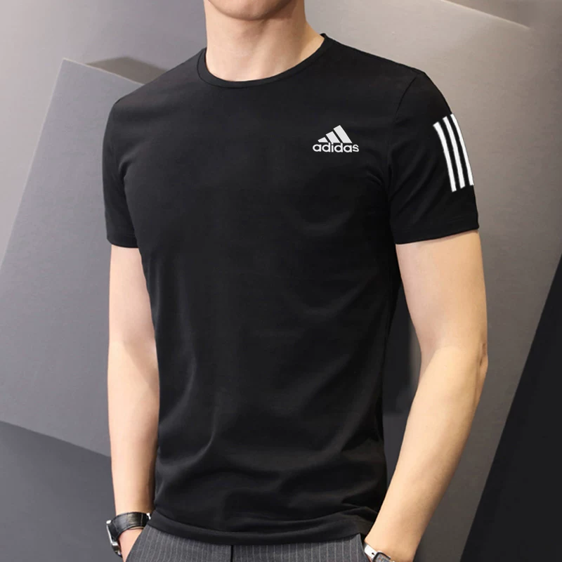 Футболка Adidas осенняя спортивная быстро сохнущая, с коротким рукавом, 2020