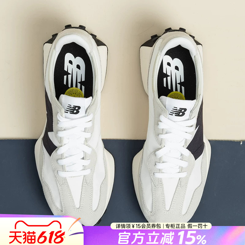 Newbalance Nb Official Authentic Men's and Women's Shoes Summer New 327 Series Sea Salt Color Casual Sports Shoes for Women