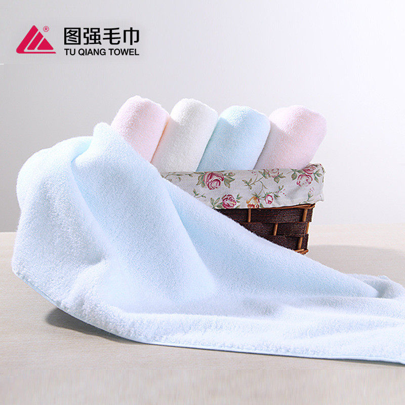 Tuqiang Vegan Color Jacquard Towel Untwisted Yarn Pure Cotton Home Face Towels Adult Children Full Cotton Soft Absorbent Wash Face Towel