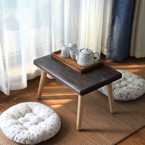 Day-style tatami tea table floating window table Nordic solid wood short table ancient wind meditation small tea table Home Kang Table Ground Table