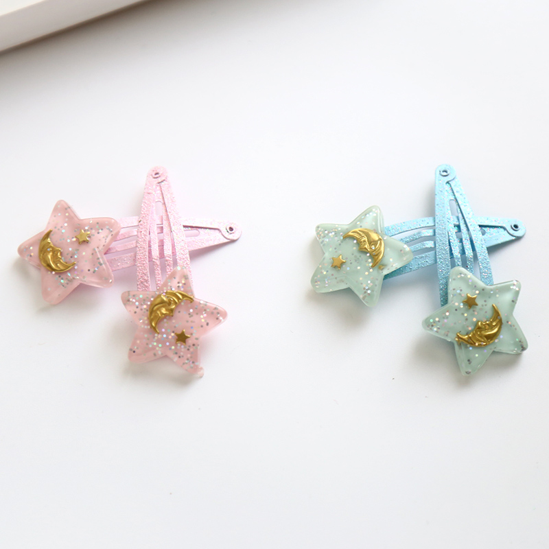 Trẻ em tóc phụ kiện sao trăng clip bé tiara bb clip cô gái bangs clip thẻ cô gái kẹp tóc băng đô cài tóc