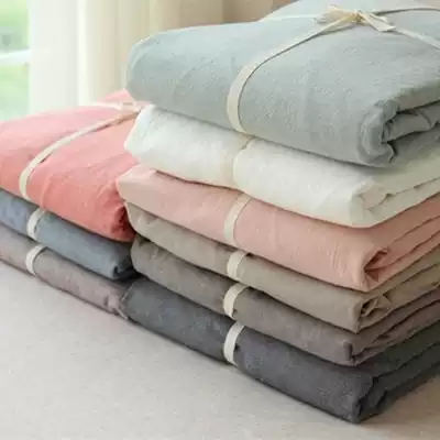 Japanese washed cotton cotton cotton single sheet bed sheet hats solid color double quilt single bed cover cotton simple custom