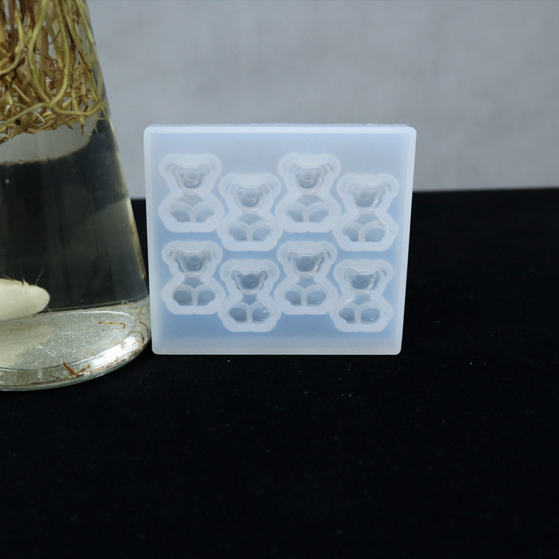 miss Miss Diy Crystal Rubber UV Epoxy Resin 8 Line Bear Silicone Mould Mirror Bear