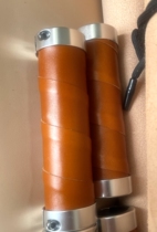 Single first layer leather cloth Brompton car retro handlebar wrap winding honey color 70-130mm custom
