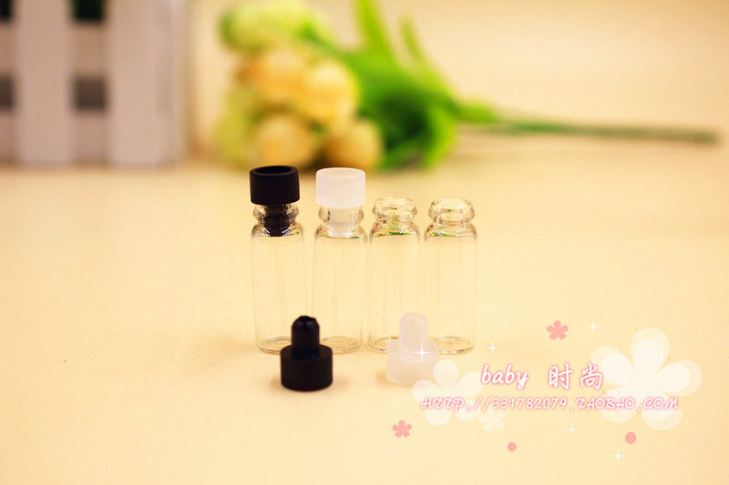 0 5ml DIY trial bag glass perfume bottle split bottle tube plastic plug empty bottle white stopper black