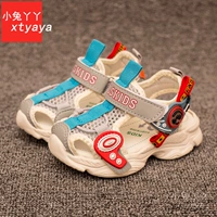 Детские босоножки, дышащие кроссовки подходит для мужчин и женщин для раннего возраста, летняя пляжная обувь, мягкая подошва