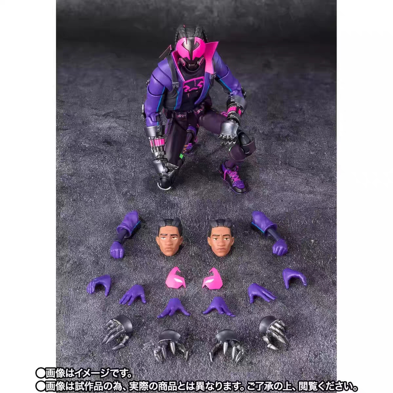 In Stock Bandai Shf Spider-Man Across the Spider-Verse Miles Morales Articulated Action Figure Model