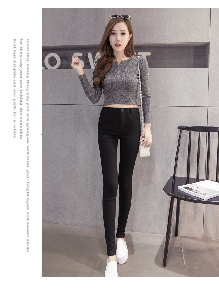 Mùa hè mới mặc quần legging nữ đen bó sát chín điểm quần bút chì quần chân quần thun bó sát quần jean nữ