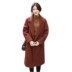 Mùa thu đông 2018 mới của phụ nữ Hàn Quốc áo khoác len nữ dày Slim kích thước lớn dài áo len thủy triều áo dạ lông cừu hàn quốc Áo Hàn Quốc