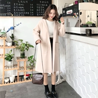 Áo len mùa thu 2018 mới của phụ nữ Hàn Quốc Áo len mỏng mỏng kích thước lớn dài áo khoác len nữ áo mangto nữ