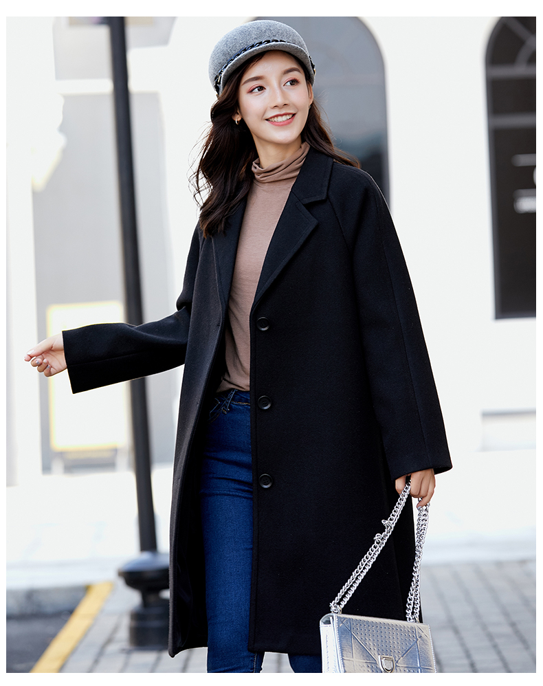 Mùa xuân và mùa đông 2019 mới Áo khoác len nữ của phụ nữ Slim mỏng mỏng kích thước lớn dài áo len thủy triều áo da nữ dáng dài