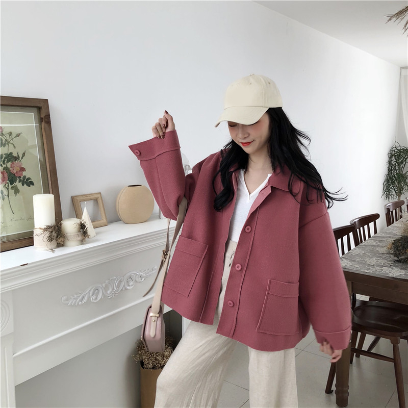 2018 mùa thu đông mới Áo khoác len nữ Hàn Quốc áo len mỏng mỏng cỡ lớn áo len dài áo khoác nữ dáng dài cao cấp