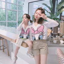 Parent-child outfit mother-daughter outfit foreign style 2021 spring summer autumn new trend girls Korean version net red knitted cardigan sunscreen clothing