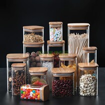 Square high borosilicate glass sealed storage bottle for the collection of moisture-proof glass cans samples for dry goods