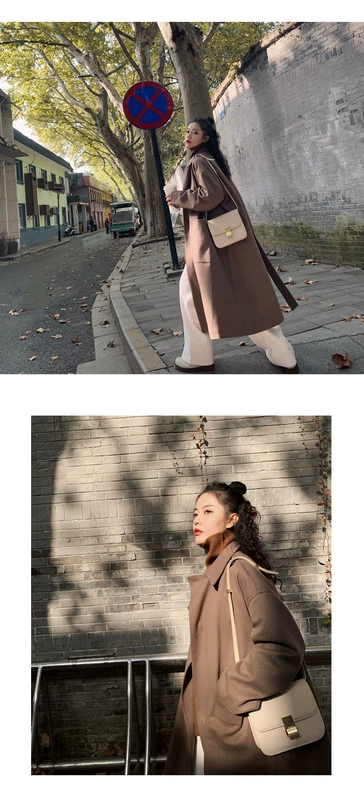 Áo khoác len kiểu gió cho nữ giữa mùa đông 2019 phiên bản mới của Hàn Quốc với xu hướng áo dài dày dặn - Áo len lót đôi