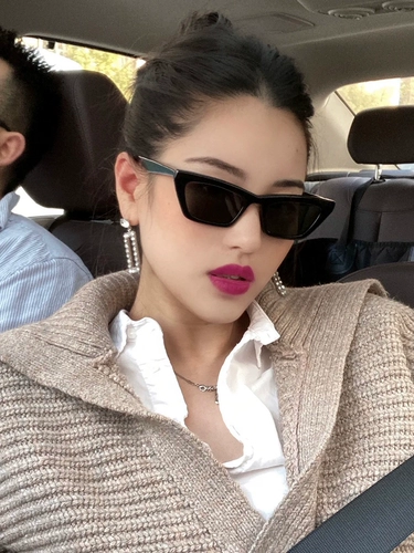 Ретро солнцезащитные очки на солнечной энергии, европейский стиль, кошачий глаз, в американском стиле, изысканный стиль, защита от ультрафиолета, популярно в интернете