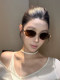 Old Money Style Retro Sunglasses for Women 2025 New High-End Metal Tea-Colored Sunglasses for Square and Round Faces with Uv Protection
