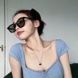 Зеленые брендовые солнцезащитные очки на солнечной энергии, изысканный стиль, популярно в интернете, по фигуре, защита от ультрафиолета