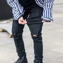 MF MageFara's elastic force is a pair of jeans and small feet long pants original basic running cool fitness skateboard