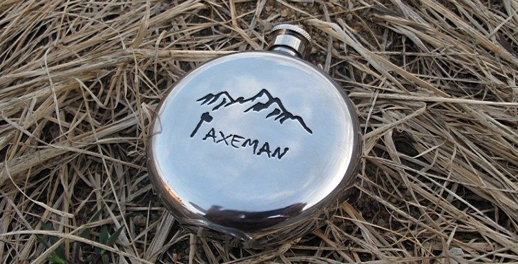AXEMAN EISMAN stainless steel outdoor carry-on wine jug round 5oz oz peak