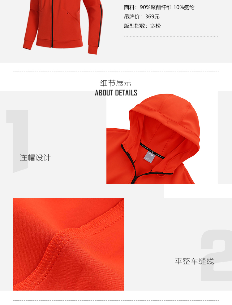 Li Ning Wei Yi Bà New Series Series Áo khoác dài tay trùm đầu Thể thao lỏng lẻo AWDN264 - Thể thao lông cừu / jumper áo nỉ adidas