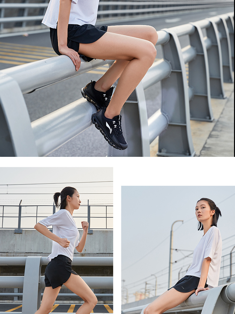 Giày chạy bộ Li Ning nữ mới chống sốc ma đầy đủ đệm cọ đôi giày thể thao màu trắng ARHN202 - Giày chạy bộ giày thể thao gucci