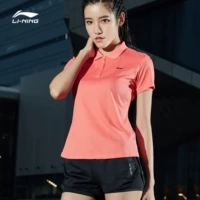 Li Ning áo sơ mi POLO ngắn tay Loạt huấn luyện mới của phụ nữ quần áo thể thao ve áo thể thao ngắn - Áo polo thể thao