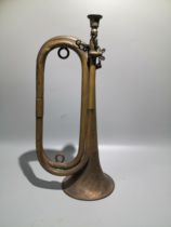 Objects from the Anti-Japanese War period brass bugle charge horn mouthpiece detachable antique antique red nostalgic collectible
