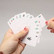 Q version paper mahjong playing cards travel portable home mini mahjong card game 144 cards free 2 dice