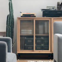 Anorexic Room Open Box Double Door Cabinet Solid Wood Disposal Cabinet Living Room Leaning Against Wall Bowls Cupboard Nordic Modern Brief