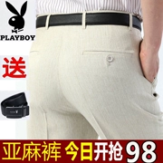 Playboy linen quần trung niên nam kinh doanh quần âu thẳng cao eo miễn phí nóng quần cotton phù hợp với quần