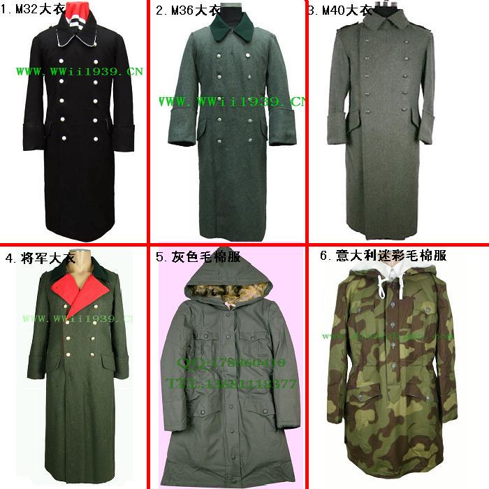 M36 Coat 1940 Style Trench Coat Black M32 Coat Gray Fur Cotton Jacket