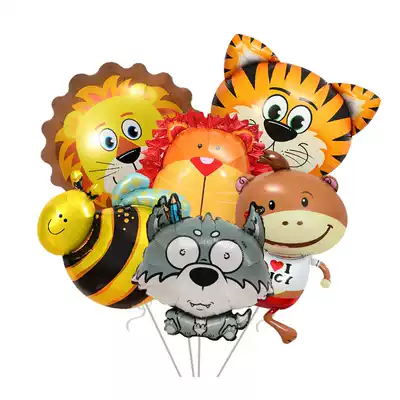 Six-one balloon kindergarten decoration props toy balloon animal shape cartoon aluminum film balloon cute