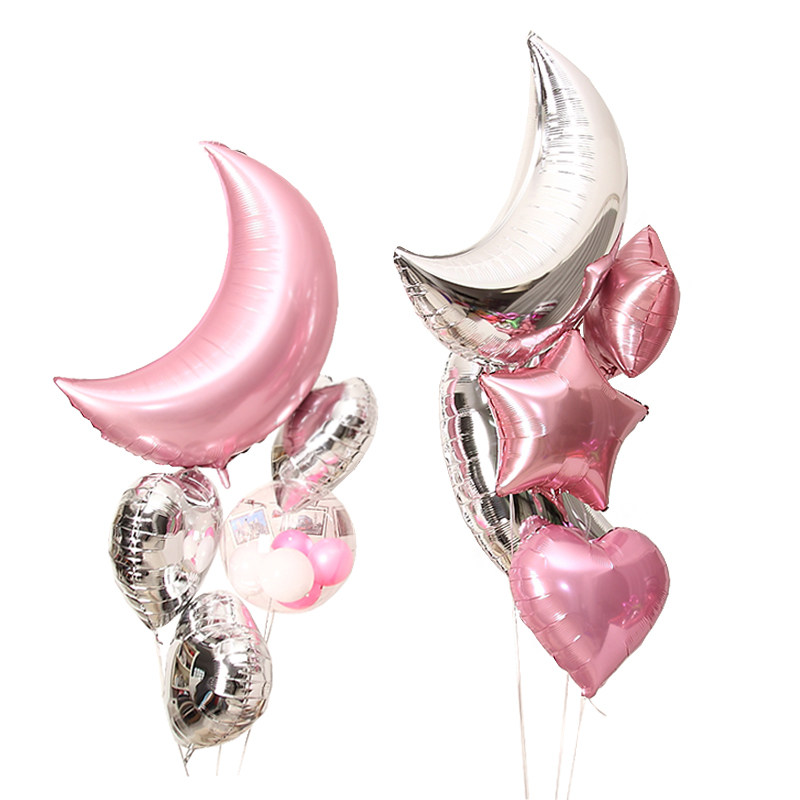 Birthday Party Decoration Arrangement Balloon Wedding Arrangement Balloon Moon Shape Cartoon Balloon Star Shape Balloon