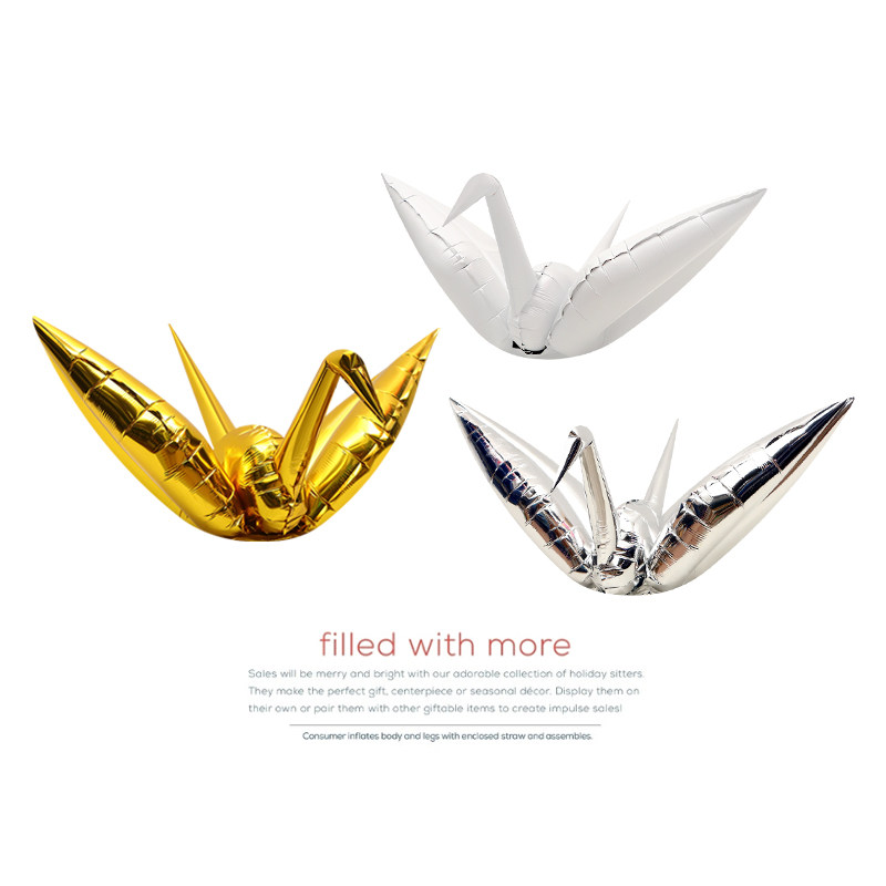 The window decoration party toy props balloon 4D stereo paper crane shape cartoon aluminum film mounted balloon
