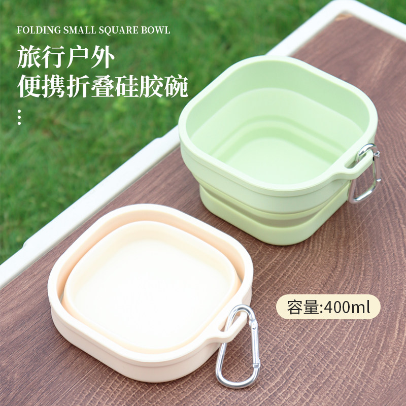 折りたたみ式携帯用インスタントラーメンボウル、伸縮式シリコン製子供・赤ちゃん用アウトドア旅行食器