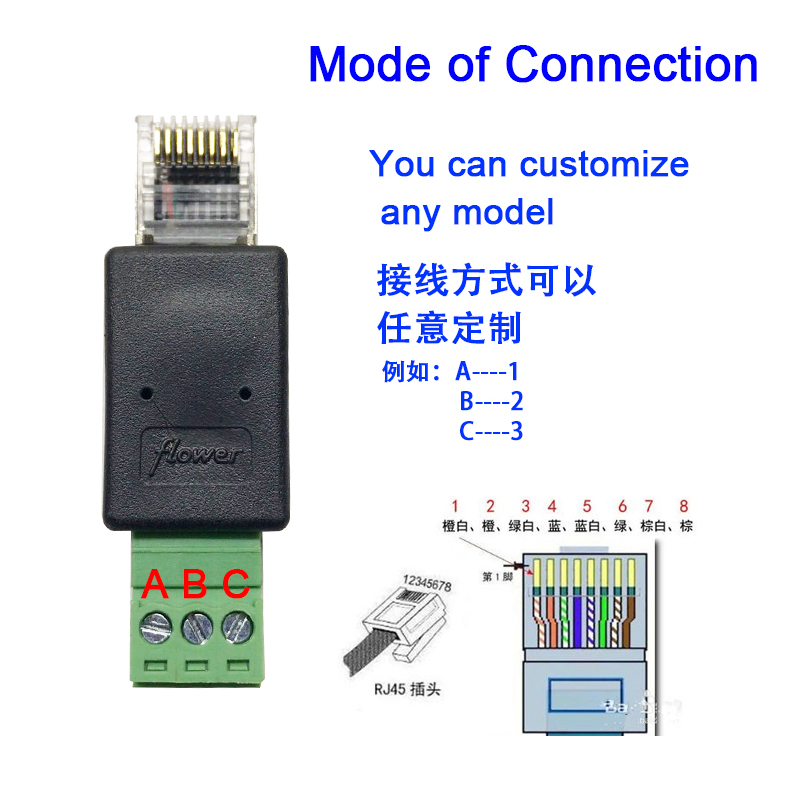 RJ45 to 3pin terminal RJ45 to RS485 terminal simple ... used rj45 wiring diagram 