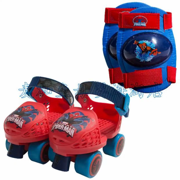 Hoa Kỳ nhập khẩu PLAYWHEELS Cậu bé người nhện thể thao miếng đệm đầu gối khuỷu tay giày trượt patin thiết bị bảo vệ